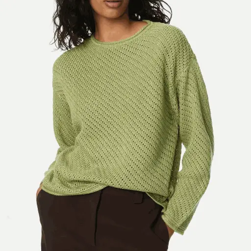紋理圓領毛衣